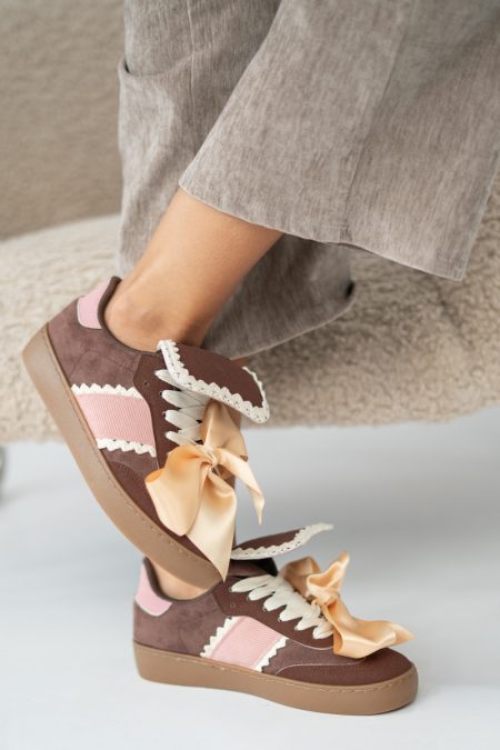 Buty z kokardkami Czekoladowe – Lacivane 1