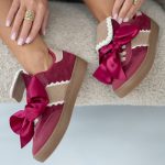 Buty z kokardkami Bordowe – Lacivane 4