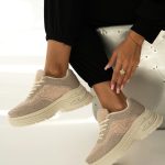 Błyszczące sneakersy Beżowe – Opalisse 2