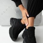 Błyszczące sneakersy Czarne – Opalisse 1