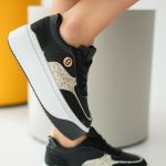 Sneakersy z ozdobami na wysokiej platformie Czarne – Emoria 1