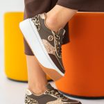 Sneakersy z ozdobami na wysokiej platformie Czekoladowe – Emoria 1