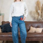 Jeansy z wysokim stanem plus size – Bluvianne 1