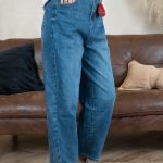 Jeansy z wysokim stanem plus size – Bluvianne 5