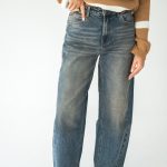 Jeansy straight fit z wysokim stanem – Denivra 1