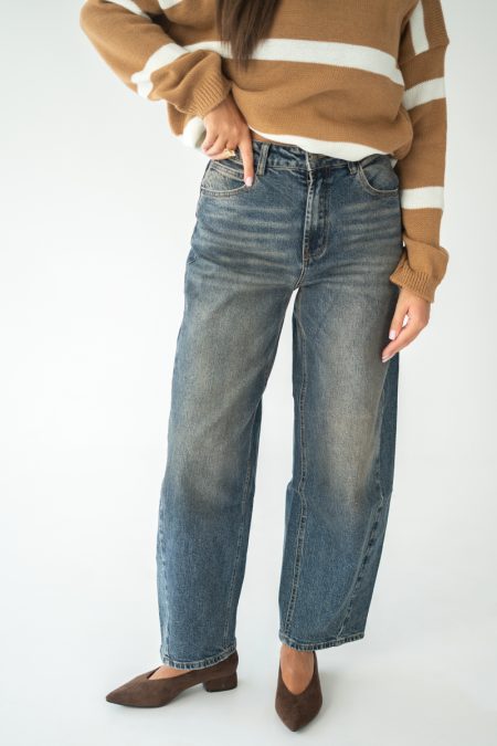Jeansy straight fit z wysokim stanem – Denivra 1