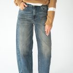 Jeansy straight fit z wysokim stanem – Denivra 2