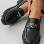 Mokasyny damskie na platformie eleganckie Czarne – Diamorae 1