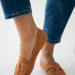 Loafersy na płaskiej podeszwie Camelowe – Osyrelle 4
