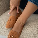 Loafersy na płaskiej podeszwie Camelowe – Osyrelle 1