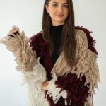 Kardigan dzianinowy z frędzlami Bordowy – Tavryssa 2