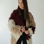 Kardigan dzianinowy z frędzlami Bordowy – Tavryssa 3