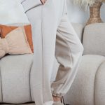 Bluza z naszywką 100% natural + spodnie ze ściagaczami Beżowy – Naturynne 5