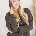 Dwuczęściowy komplet dresowy z kapturem Czekoladowy – Chebryssa 5