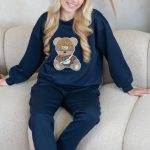Komplet damski z misiem Granatowy – Teddynne 2