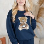 Komplet damski z misiem Granatowy – Teddynne 6