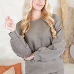 Komplet z bluzą zdobioną perełkami i spodniami Fango – Pearlyss 5