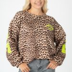 Bluza panterka z napisem Żółty – Paradise 2