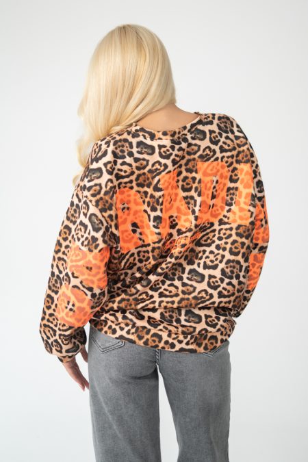 Bluza panterka z napisem Pomarańczowy – Paradise 1