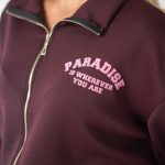 Bluza rozpinana z kołnierzem Śliwkowy – Paradise 2