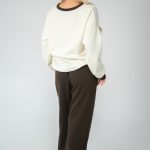 Bluza w serek i spodnie Czekoladowy - Choivra 4