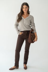 Bluzka z koronkowym dekoltem Fango – Auralyn