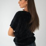 Sweter damski z krótkim rękawem Czarny – Anveline 4