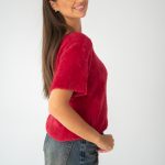 Sweter damski z krótkim rękawem Bordowy – Anveline 4