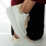 Sneakersy klasyczne z metalicznymi wstawkami Białe – Fenirae 3