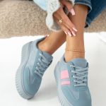 Sneakersy na grubej podeszwie w stylu retro Błękitne – Lysandra 2