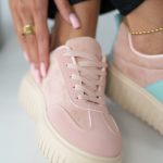 Sneakersy na grubej podeszwie w stylu retro Różowe – Lysandra 4