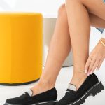 Eleganckie mokasyny damskie z cyrkoniami Czarne – Shyvarra 4
