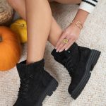 Trapery na grubej podeszwie z futerkiem Czarne – Calirene 4