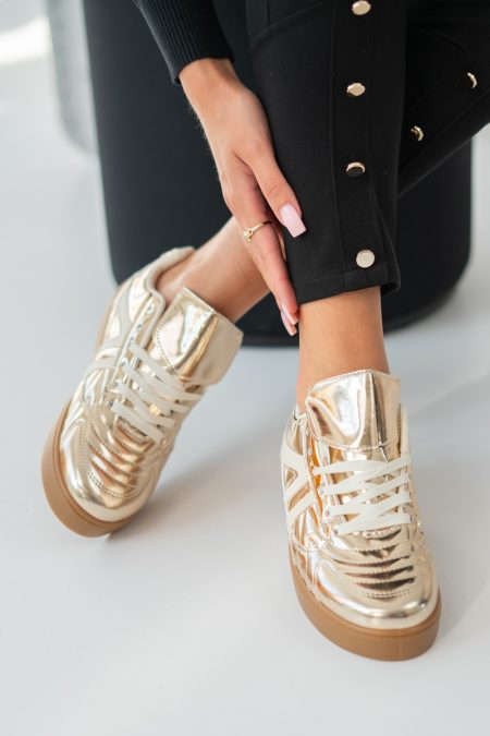 Metaliczne sneakersy Złote – Luminara