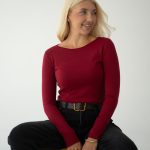 Sweter z okrągłym dekoltem basic Czerwony – Knitelle 3