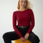 Sweter z okrągłym dekoltem basic Czerwony – Knitelle 1