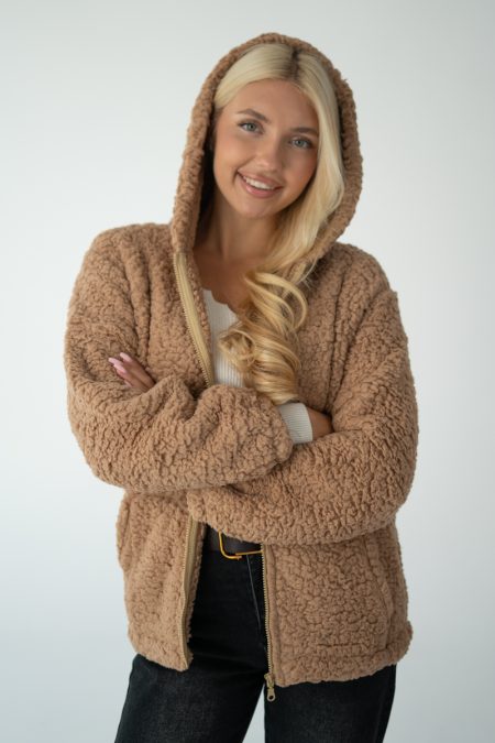 Kurtka damska baranek Camelowy – Shearyna 1