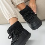 Śniegowce damskie z futerkiem Czarne – Kalisse 2