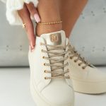 Sneakersy ze zdobionymi sznurówkami Beżowe – Quinara 4