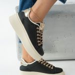 Sneakersy ze zdobionymi sznurówkami Czarne – Quinara 1
