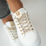 Sneakersy ze zdobionymi sznurówkami Białe – Quinara 4