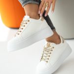 Sneakersy ze zdobionymi sznurówkami Białe – Quinara 3