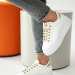 Sneakersy ze zdobionymi sznurówkami Białe – Quinara 1