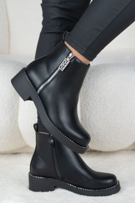 Botki z cyrkoniami Czarny - Zenoriah 1