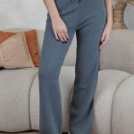 Komplet bluza i spodnie z ozdobnymi detalami Grafitowy – Cyravelle 5