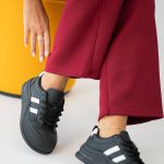 Sportowe sneakersy z grubą podeszwą Czarne – Neliora 4
