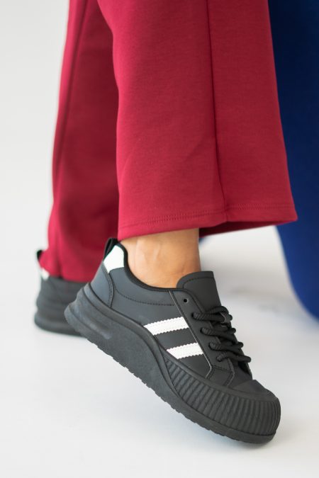 Sportowe sneakersy z grubą podeszwą Czarne – Neliora 1
