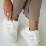 Sportowe sneakersy z grubą podeszwą Białe – Neliora 1