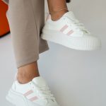 Sportowe sneakersy z grubą podeszwą Białe – Neliora 2