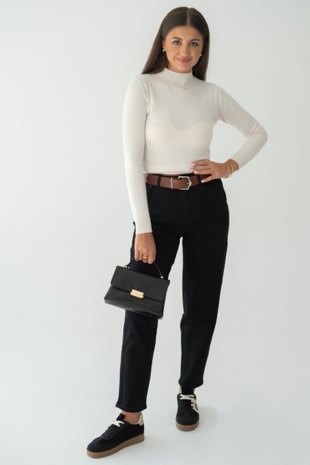 Jeansy mom fit z wysokim stanem – Mivora